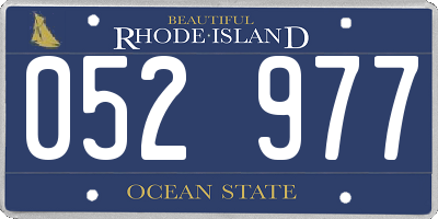 RI license plate 052977