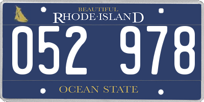 RI license plate 052978