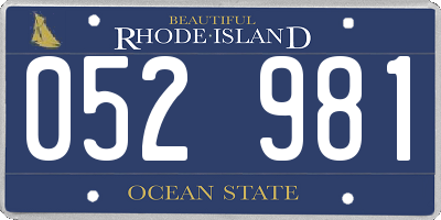 RI license plate 052981