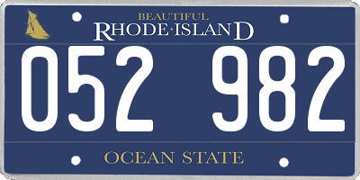 RI license plate 052982