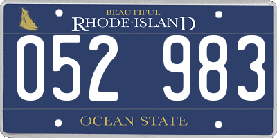 RI license plate 052983