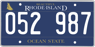 RI license plate 052987