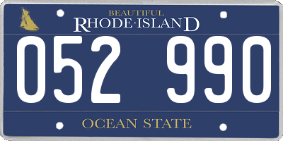 RI license plate 052990