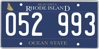 RI license plate 052993