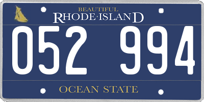 RI license plate 052994