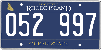 RI license plate 052997