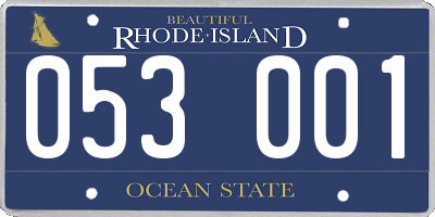 RI license plate 053001