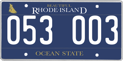 RI license plate 053003