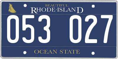 RI license plate 053027
