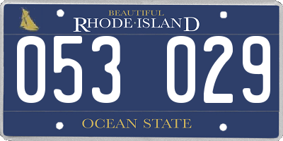 RI license plate 053029