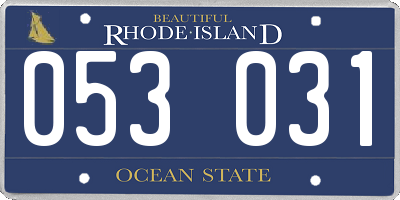 RI license plate 053031