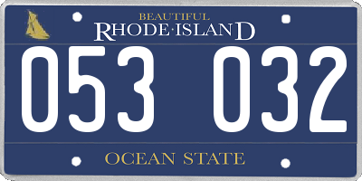 RI license plate 053032