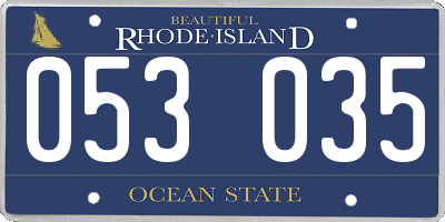 RI license plate 053035