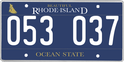 RI license plate 053037