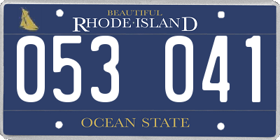 RI license plate 053041