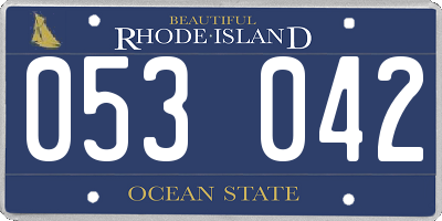 RI license plate 053042