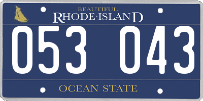 RI license plate 053043