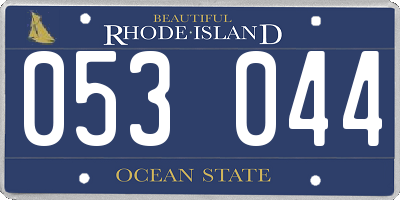 RI license plate 053044