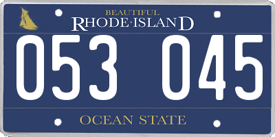 RI license plate 053045