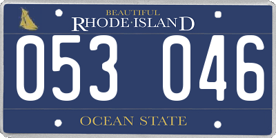 RI license plate 053046