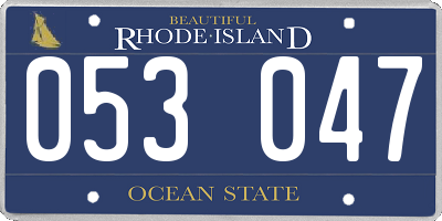 RI license plate 053047