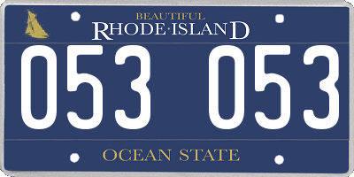 RI license plate 053053