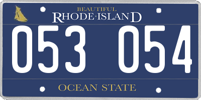 RI license plate 053054