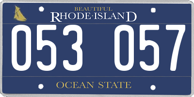 RI license plate 053057