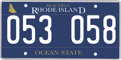 RI license plate 053058