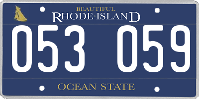 RI license plate 053059