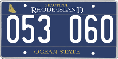 RI license plate 053060