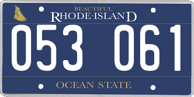 RI license plate 053061