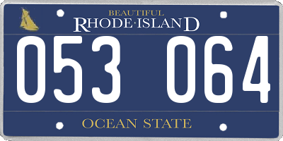 RI license plate 053064