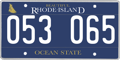 RI license plate 053065