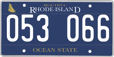 RI license plate 053066