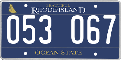 RI license plate 053067
