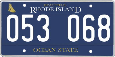 RI license plate 053068
