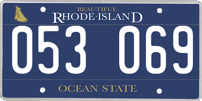 RI license plate 053069