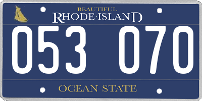 RI license plate 053070
