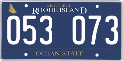 RI license plate 053073