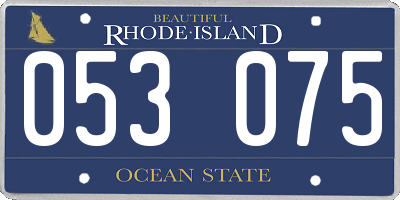 RI license plate 053075