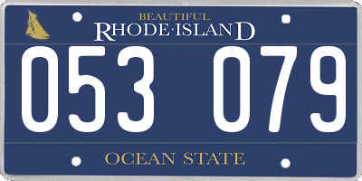 RI license plate 053079