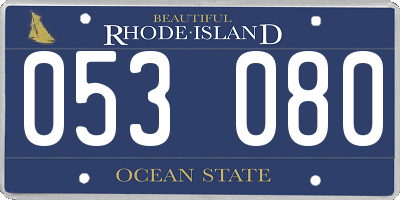 RI license plate 053080