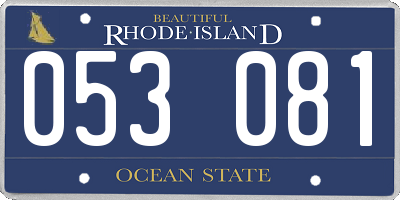RI license plate 053081