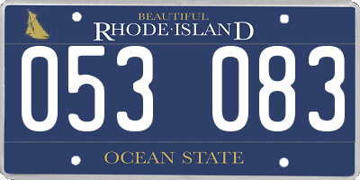 RI license plate 053083