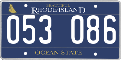 RI license plate 053086