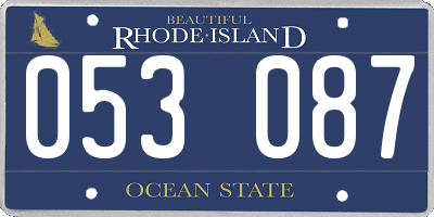 RI license plate 053087