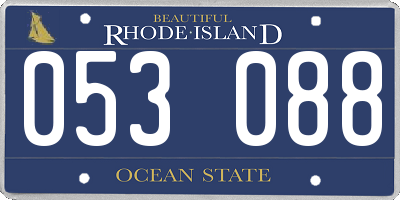 RI license plate 053088
