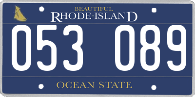 RI license plate 053089