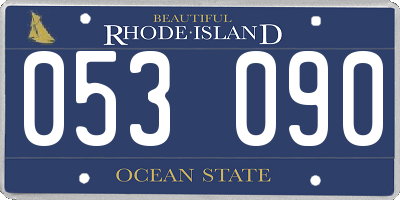 RI license plate 053090